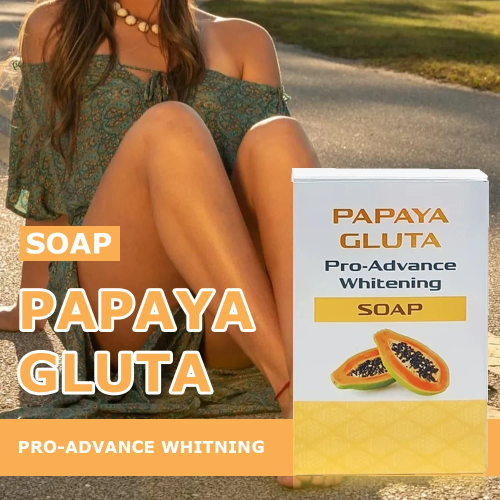 Customized Hand Made Papaya Black Skin Whitening Soap Natural Organic Black Women'S Brightening Soap