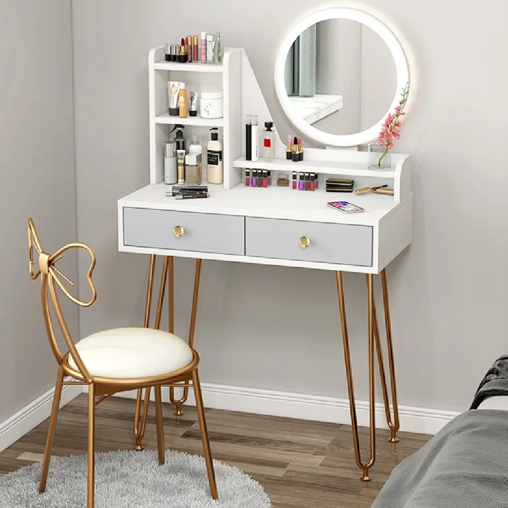 2022 Light Luxury Dressing Table Storage Cabinet Small Apartment Dressing Table with Mirror