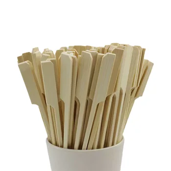 ESTICK Wholesale Square Bamboo Skewer Teppo Bamboo Skewers Sticks Eco-Friendly Bamboo Stick With Handle