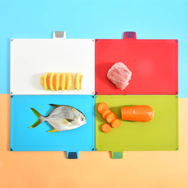 New Design Multi Purpose Chopping Cutting Board Blocks Set 4pcs Plastic Cutting Board With Tray