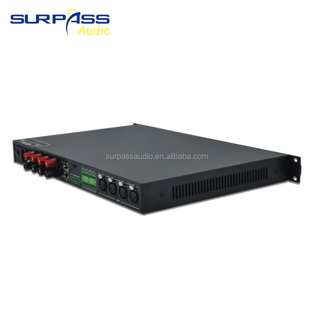 SURPASS 1U Digital DSP Amplifier 4CH 300W  Audio Processor Power Amplifier for Intelligent Public Address System