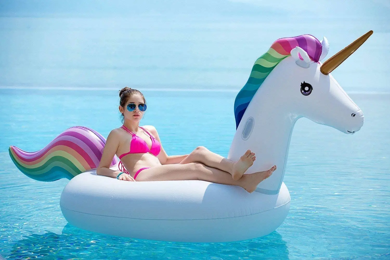 Inflable Unicorn Float Big Rideable Blow up Summer Beach Swimming Pool Party Lounge Raft Decorations Toys