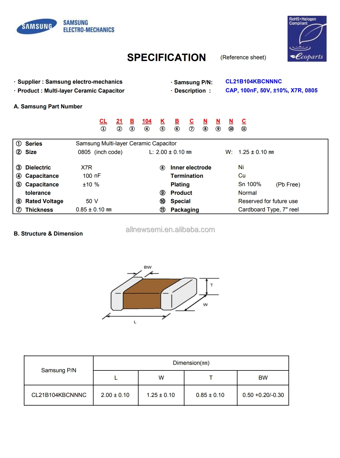 CL21B104KBCNNNC