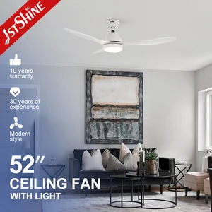 1stshine LED Ceiling Fan Dimmable White 52 Inches DC Motor High Speed Ceiling Fan with Led Light and Remote