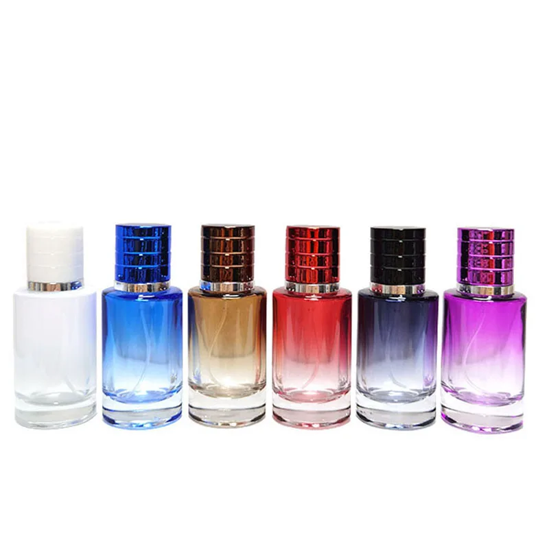 Wholesale 30ml Spray Luxury Perfume Bottle Cylinder Shape Empty Refillable Glass Perfume Bottles With Screw Sprayer Pumps