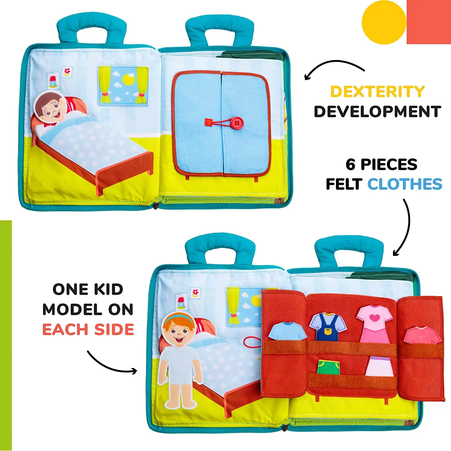 Montessori Kids Activity Cloth Book For Kids Children Learning Sensory ...