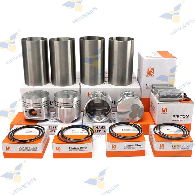4D55 4D56 Engine Rebuild Kit Piston Piston Ring Liner Gasket Set Main and Conrod Bearing for Mitsubishi 4D56T Engine Overhauling