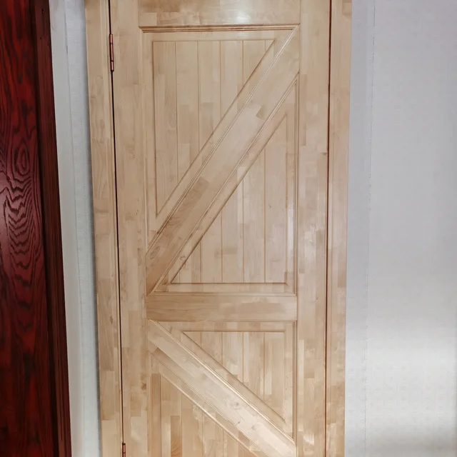 2021year New design Solid Wood Door Birch Wooden Door