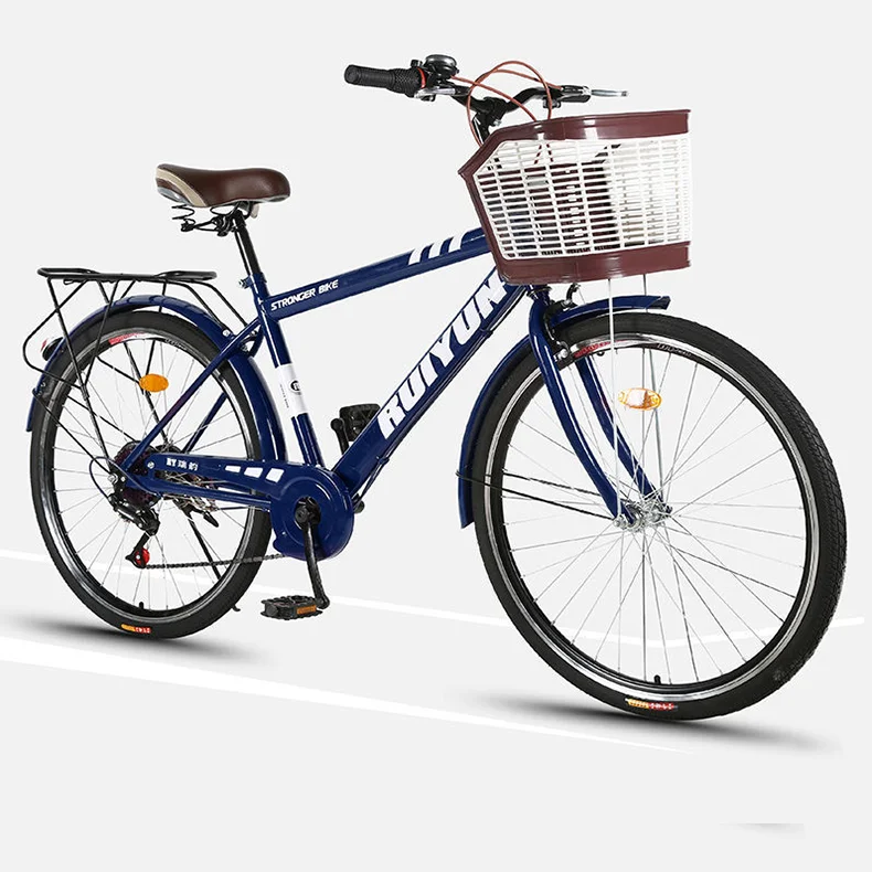 26インチ可変速スチールフレームシティバイク（男性用、フル耐衝撃 