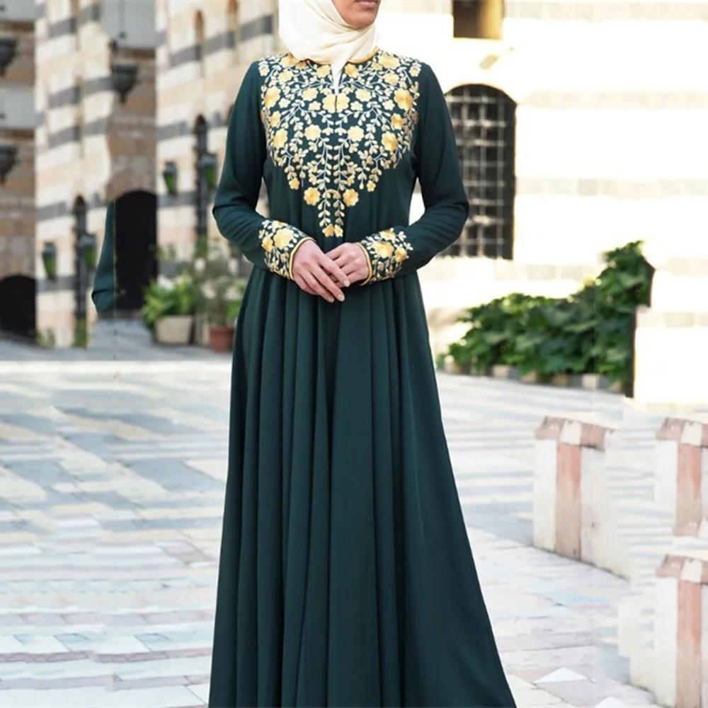 chinese dress ladies 8 Colors Option Muslim Women Satin Abaya Dress – Urgarment