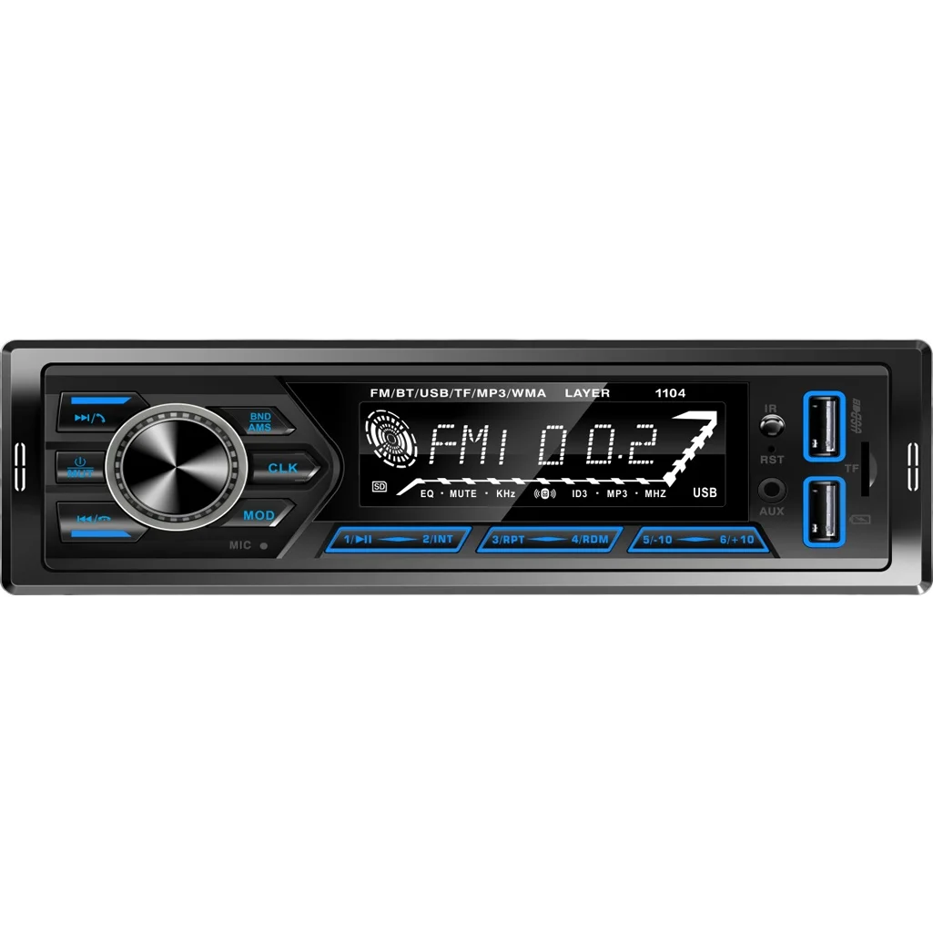 LCD Display Car MP3 Player 2RCA FM Radio With Bluetooth Dual USB Car Stereo Audio Player