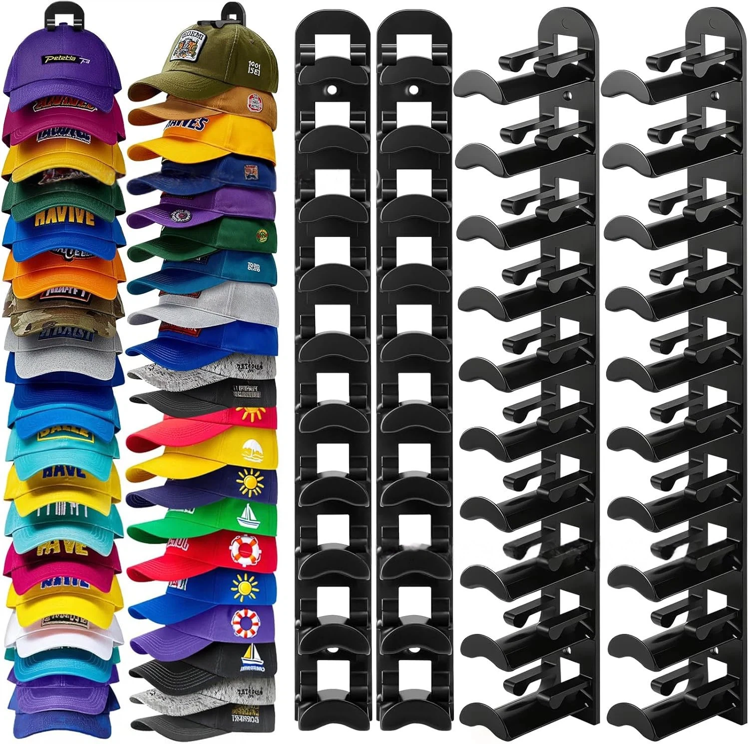 Wall Mounted Baseball Cap Storage Rack Plastic Hat Organizer Cap Display Rack Hat Holder Storage Rack