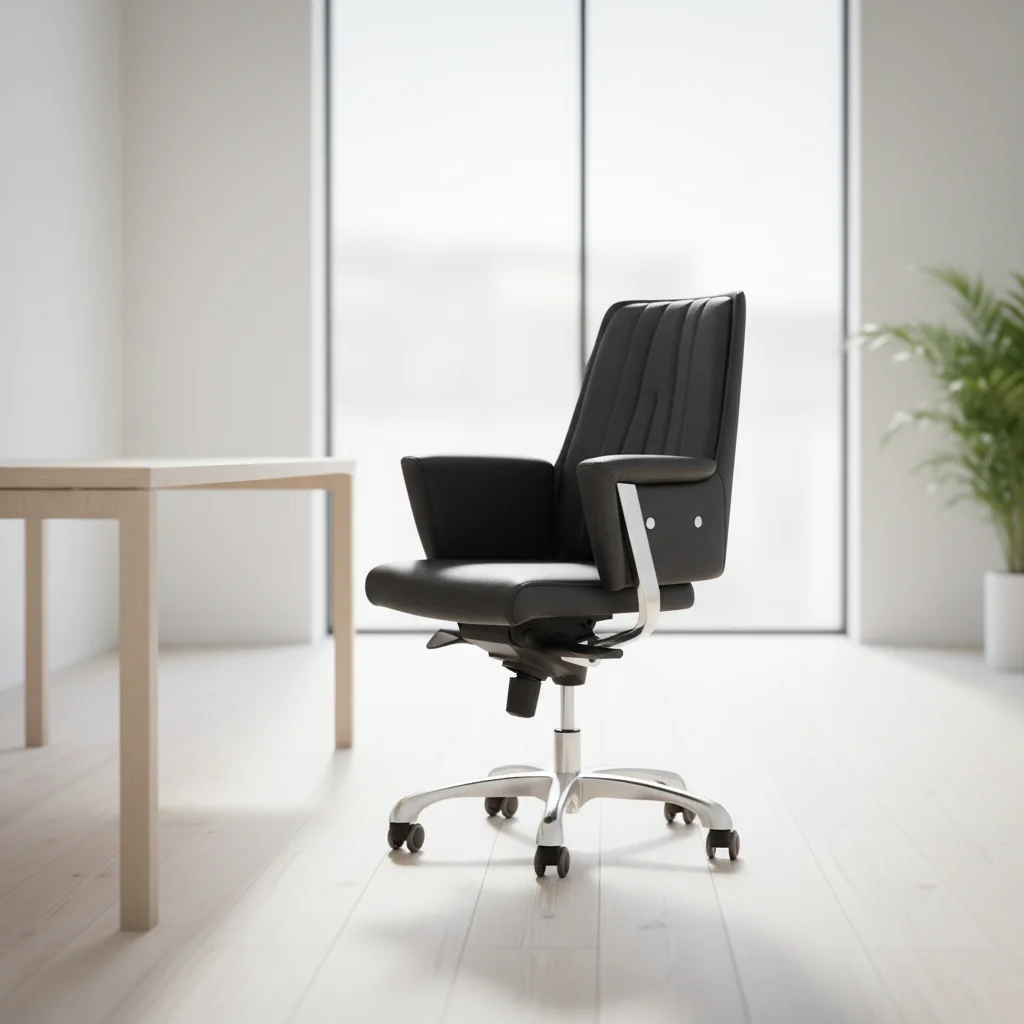 Modern Ergonomic Leather Stable Base Conference Office Chair 3