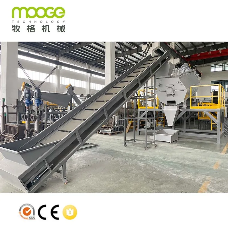 MOOGE PET Bottle Plastic Crushing Washing Drying Line / Waste Plastic Recycle Machine