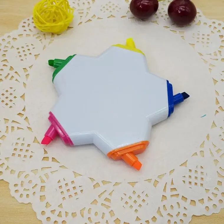 Пользовательский логотип пятизвездочная Нетоксичная Радужная многоцветная маркерная ручка