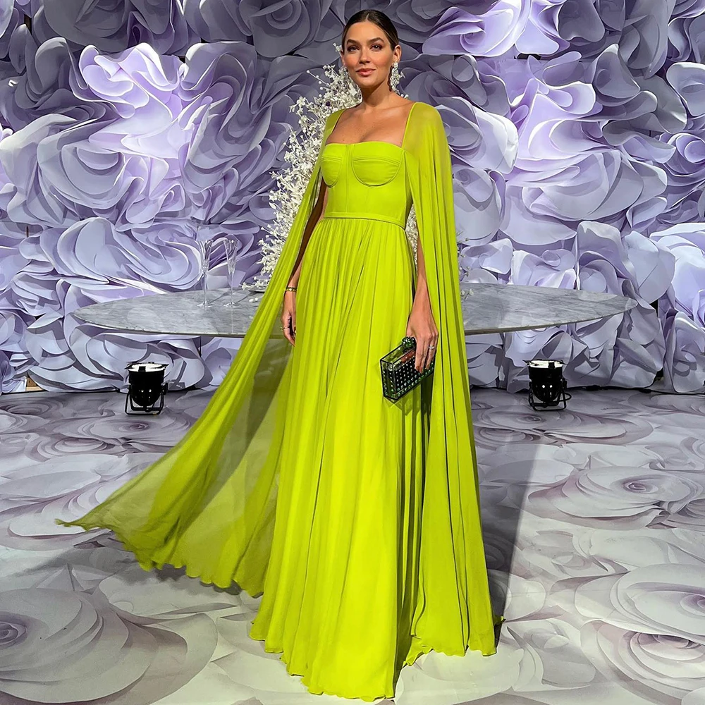 Lemon Yellow Dubai Evening Dresses - Elegant Party Gowns