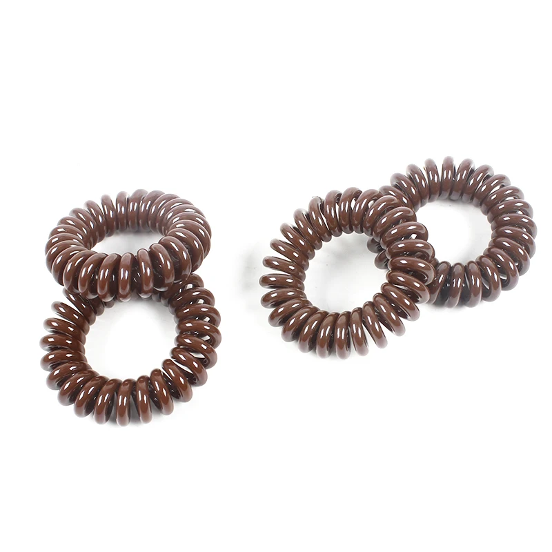 Custom Box Girl Rubber Transparent Black Pink Spiral 4cm Ring Hair