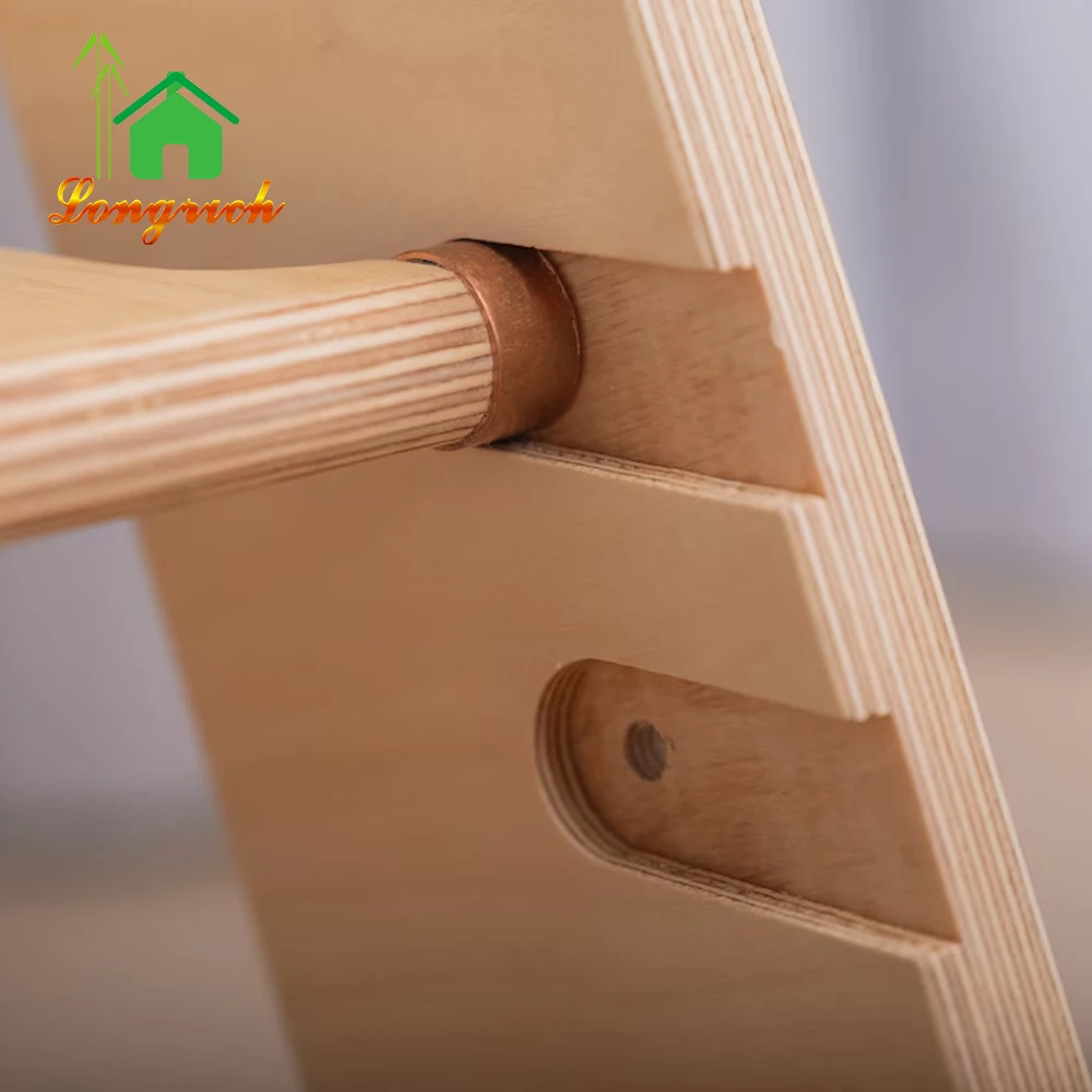 Escabeau En Bois 2 Marches Pour Enfants/adultes - Capacité 100kg, Design Géométrique Noir