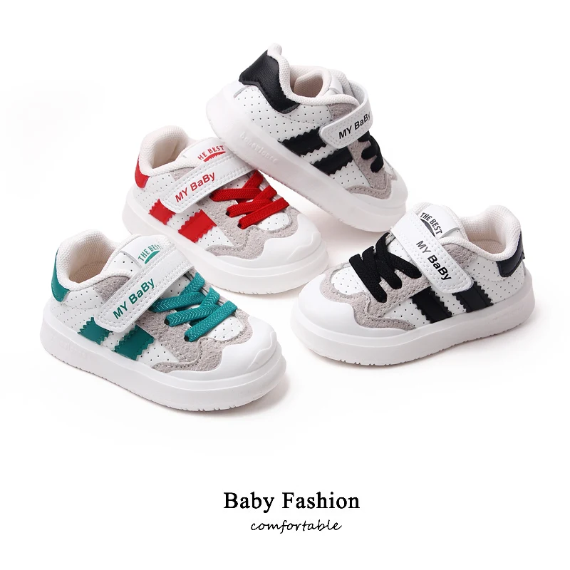 2023 Spring Autumn High Quality PU Leather Baby Toddler Kids Shoes Unisex Shoes