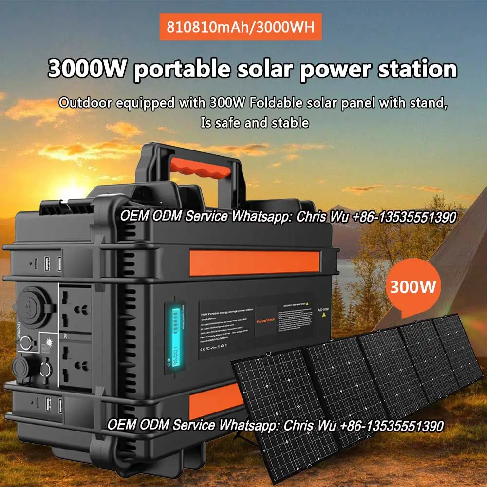 3000W Solar Generator Power Station With Solar Panel for Camping