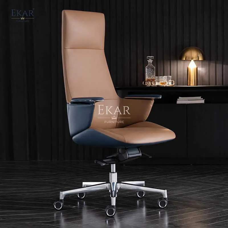 Adjustable Height Genuine Leather Office Chair - Luxury and Comfort Combined supplier