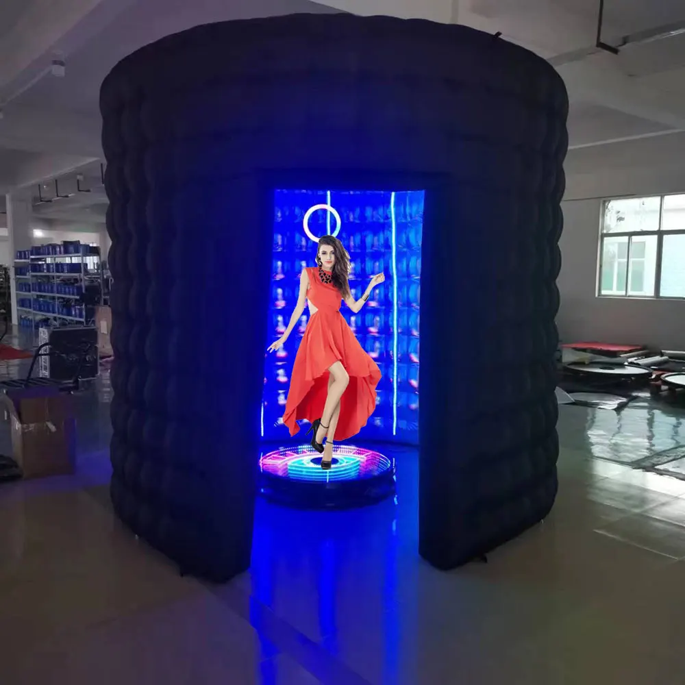 Hot Sale LED Inflatable Photo Booth Enclosure With Blower Photo Booth Tent For Party Event Portable Enclosure Backdrop - View #6