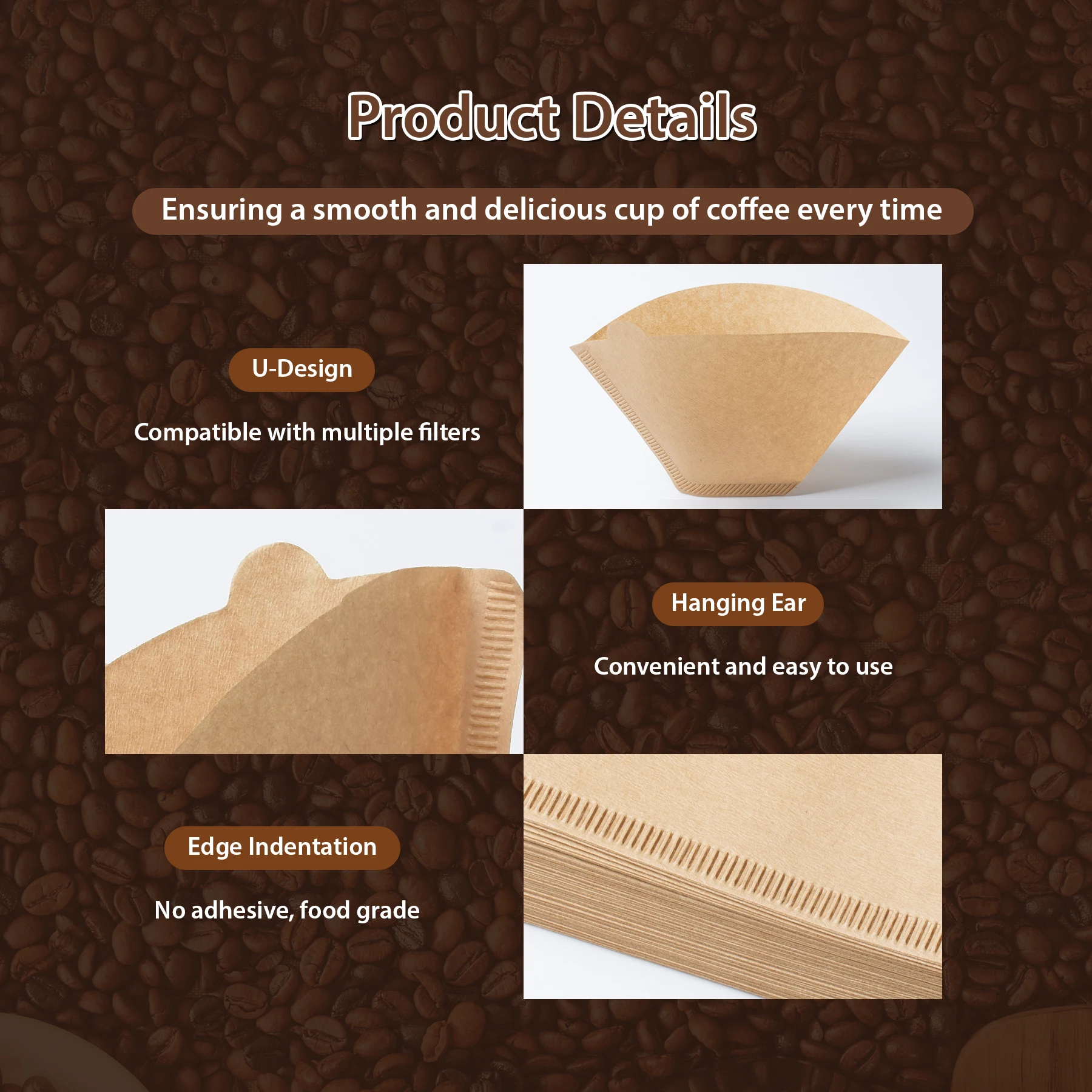 V02 Coneshaped Natural Unbleached Coffee Bag Filter Paper Buy Filter
