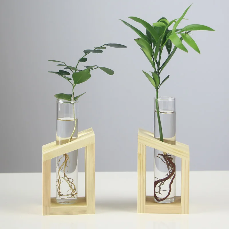 Lot De 8 Vases En Tubes à Essai Pliables 18x3,5cm - Vases Verre Avec Charnières Pour Plantes Hydroponiques Et Fleurs