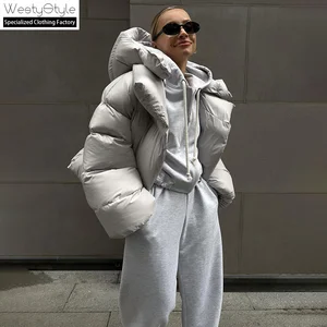 Winter Women's Motorcycle Jacket European American Style Trendy Unique Streetwear Regular Length Waterproof Windproof Cotton