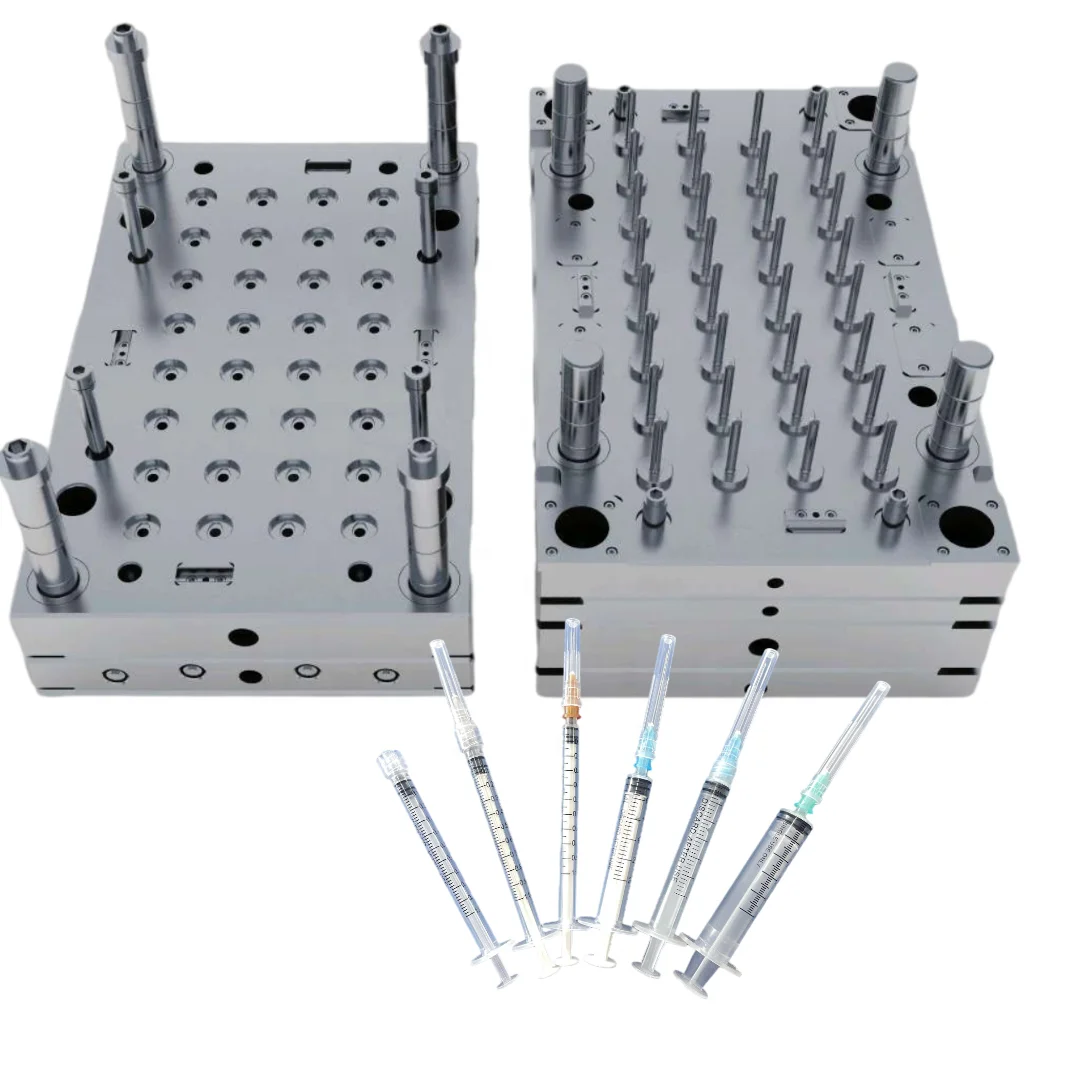 Molde de Injeção Profissional com Múltiplos Modelos para Seringas Descartáveis Luer Lock Plásticas Médicas