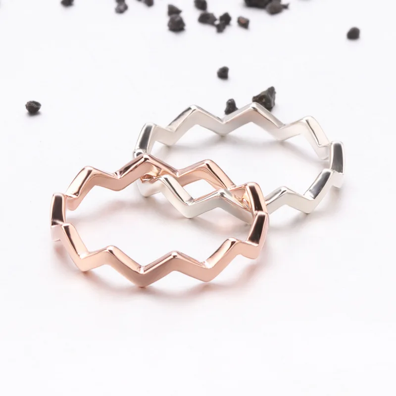 pandora rose gold zig zag ring