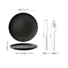 27.5cm straight-edged plate stone-patterned cutlery set