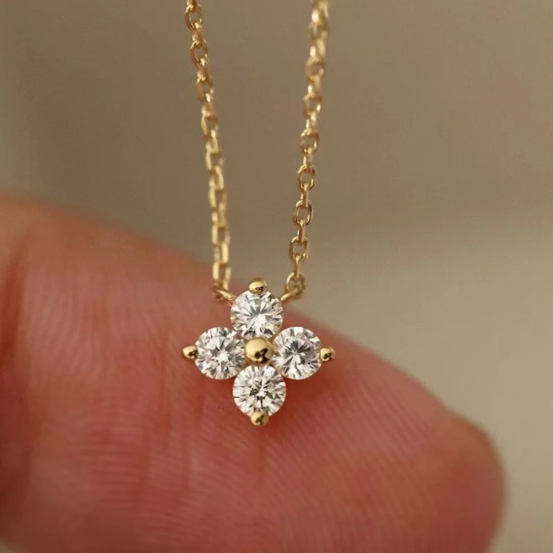 Luxury 925 Silver Gold Vermeil Zirconia Necklace