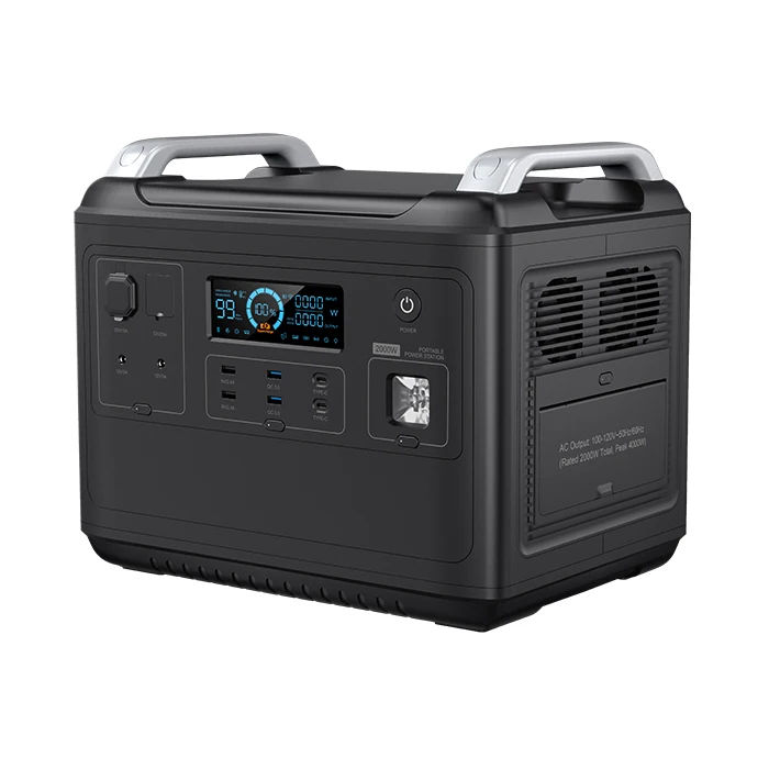 2000W Portable Power Station 2000W Peak Super Fast Charge 2048WH Battery Capacity 100W 220V AC for Home Appliance for Camping