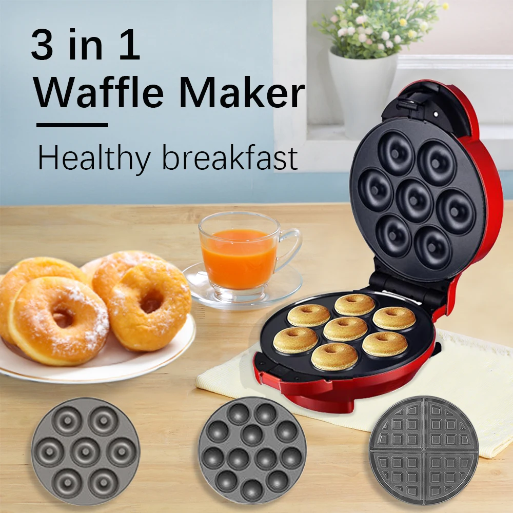 Multifunctional 3 In 1 Electric Waffke Maker With Detachable Non-stick ...