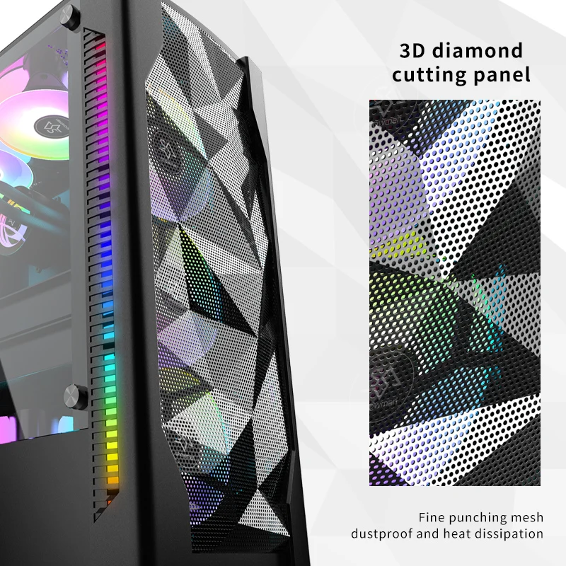 Boîtier PC ATX SNOWMAN au design populaire, boîtier OEM pour PC gaming, tour en verre trempé_voghion.com