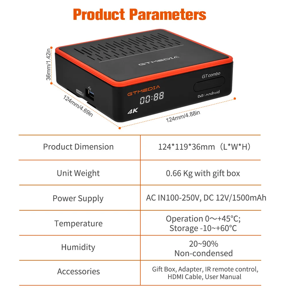 DECODER DIGITALE TERRESTRE GS950T2 COMBO DVB+BOX ANDROID - 9