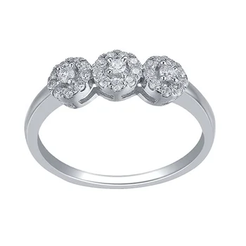 Wholesale price with cubic zirconia and rhodium plating trendy silver rings for women 925 sterling