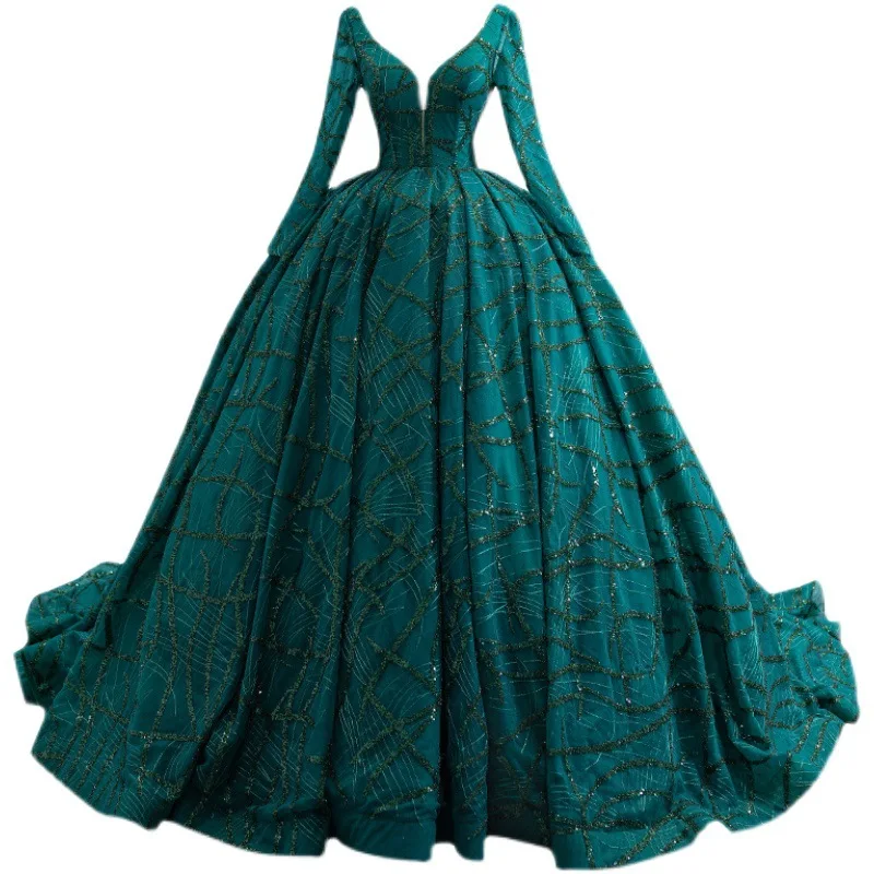 emerald green sequin dresses La Femme Dress 32340 Formal Prom Dress Emerald / 12 main image 1
