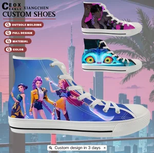 OEM ODM New Trendy Vulcanized Sole Casual Sneakers Design Custom Pattern LOGO Retro Shoes Men Canvas Shoes Manufacturers Custom