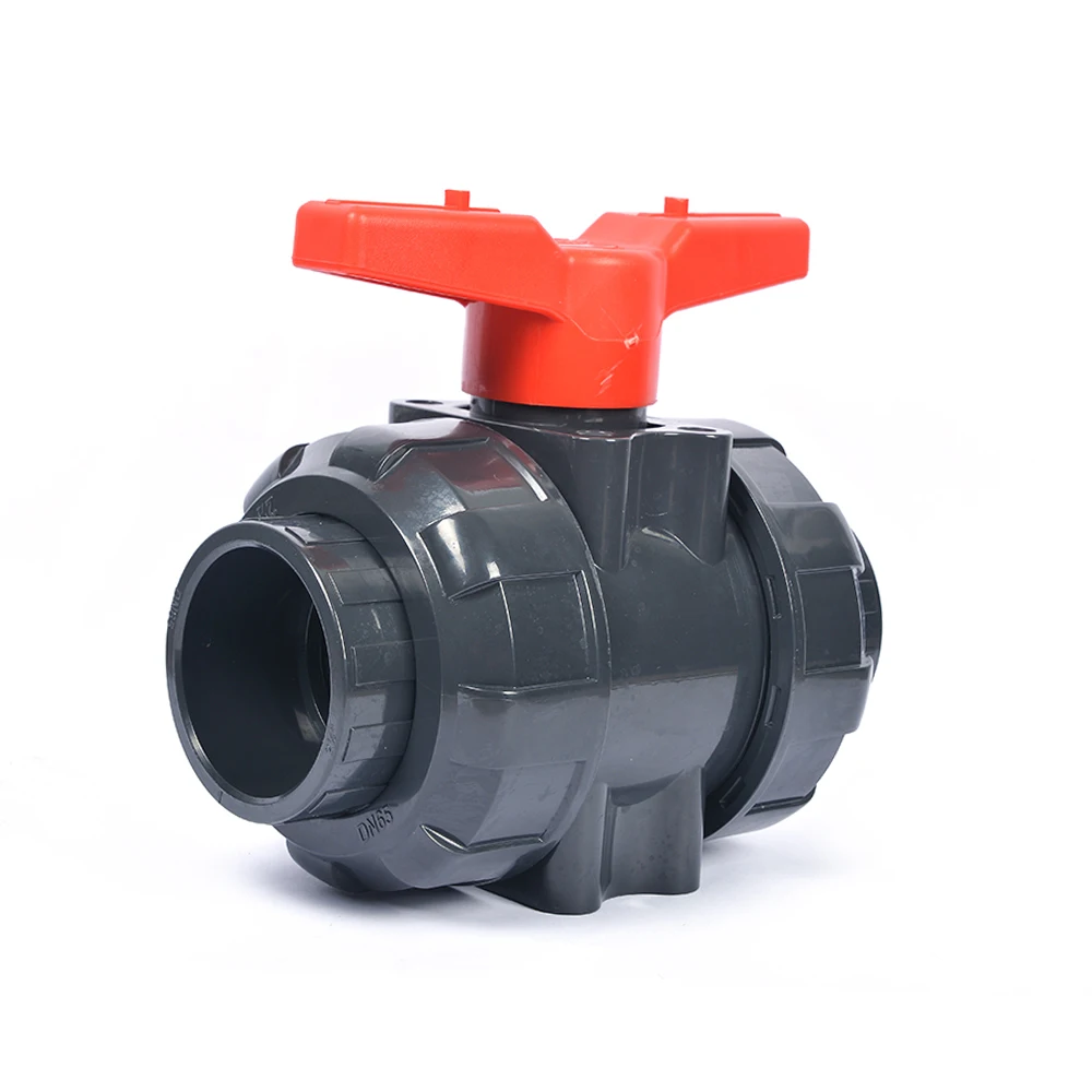 hot sale UPVC double union ball valve high quality PVC-U Plastic True union ball valveUPVC PIPE UPVC VALVE UPVC PIPE FITTING