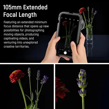 NEEWER 105mm HD Macro Lens for 17mm Thread Lens Backplane Compatible with Phone Cage Case with 17 mm Lens Adapter LS-26 detail image