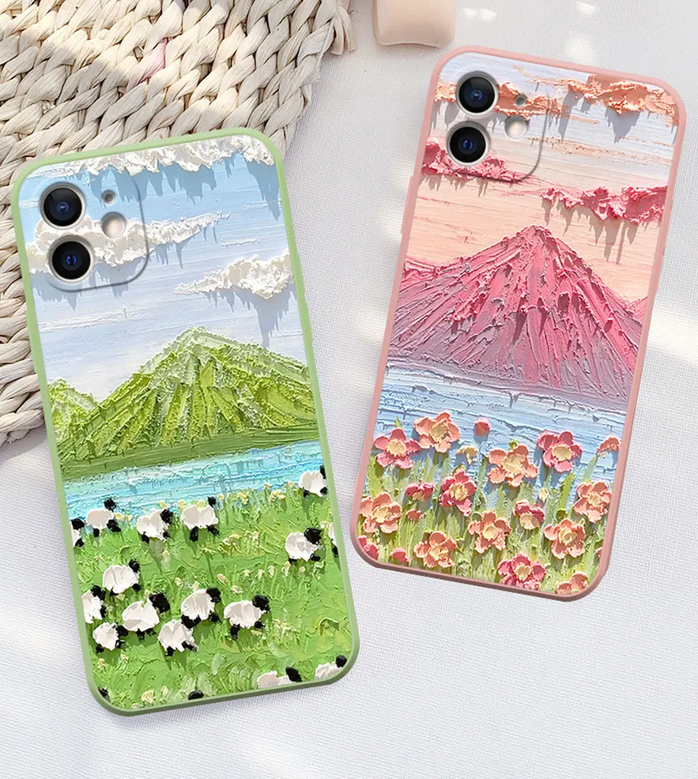Oil Painting Flower Phone Case For Iphone X 7 8 10 11 12 13 14 15 Max Pro Plus Anti Fall Sjk183 Laudtec factory