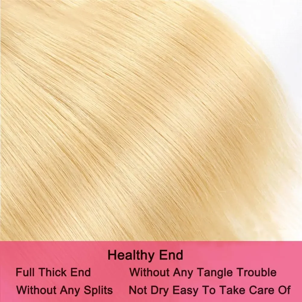 613 Honey Blonde Bundles Brazilian Straight Human Hair 26 28 30Inch_voghion.com