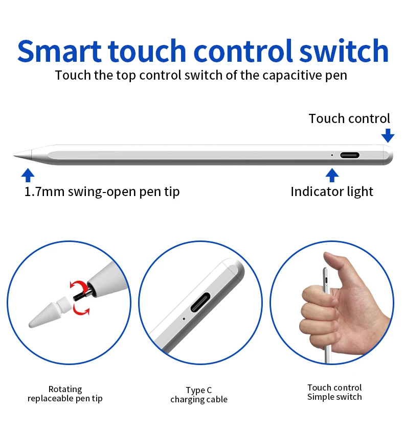 Universal Capacitive Stylus Pen for Tablet IOS Android Windows iPad Phone Screens Drawing Writing for iPad Pencil