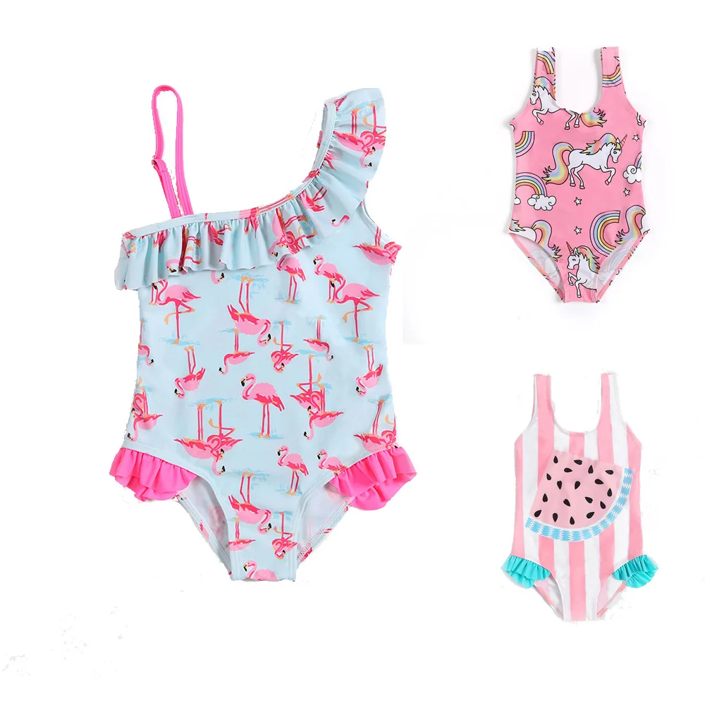 Custom Wholesale Printed  One Pieces Baby Pool Clothing Kids Swimwear Beachwear For Girls Bikini