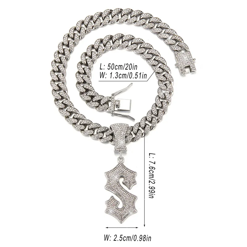 Collana Uomo Donna A Catena Cubana Con Ciondolo Croce - Doppio Strato Regolabile, Colore Argento - 3