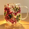 Dried flower cup (green crystal - rose quartz)