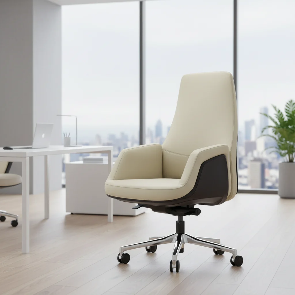 Modern Ergonomic PU Leather Covered ABS Shell Adjustable Conference Chair 5