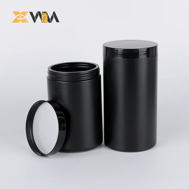 HDPE Black Plastic Cosmetic Cream Tank 50ml 75ml 100ml 150ml Facial Mask Tank Hand-Pulled Gasket Screw Cap for Makeup Remover